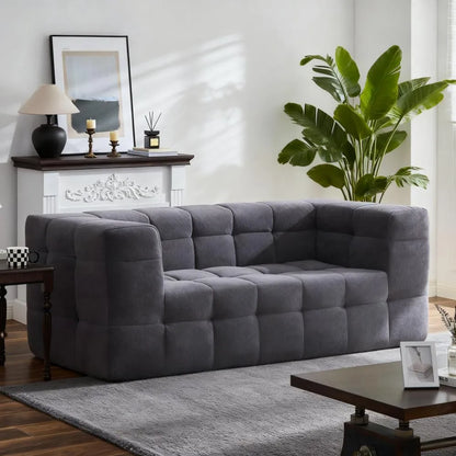 Modern Loveseat Sofa, No-Assembly Memory Foam Couch for Small Spaces