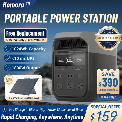 Homora™ Power Anytime, Anywhere: Fast Charge + Long Battery Life