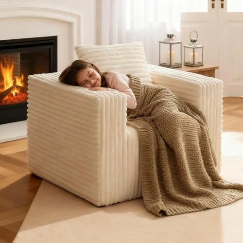 Single Cloud Bean Bag Chair, Plush Removable Cover for Multi-Room Use