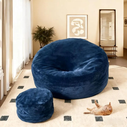 Washable Bean Bag, High-Resilience Foam Chair for Home