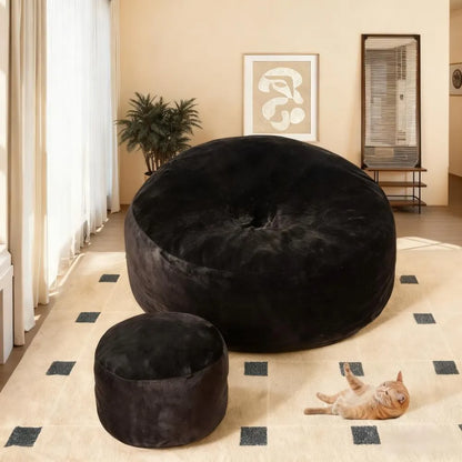 Washable Bean Bag, High-Resilience Foam Chair for Home